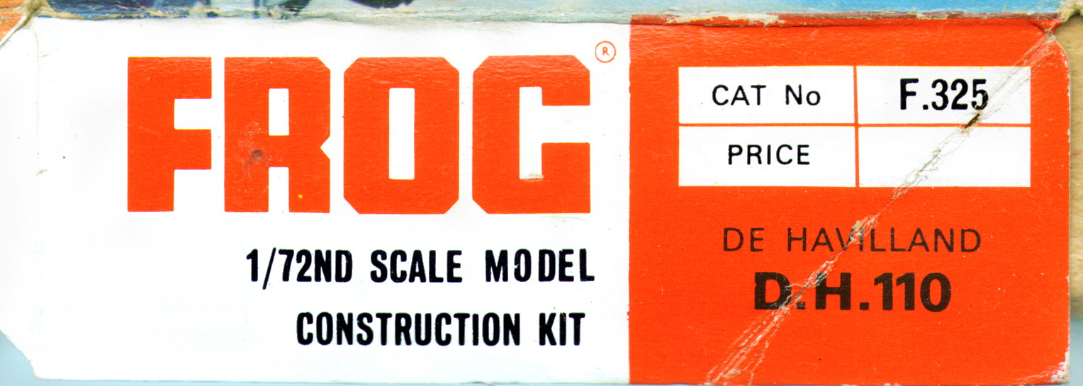 FROG F325 DH110, Rovex Scale Models, 1965 box side panel